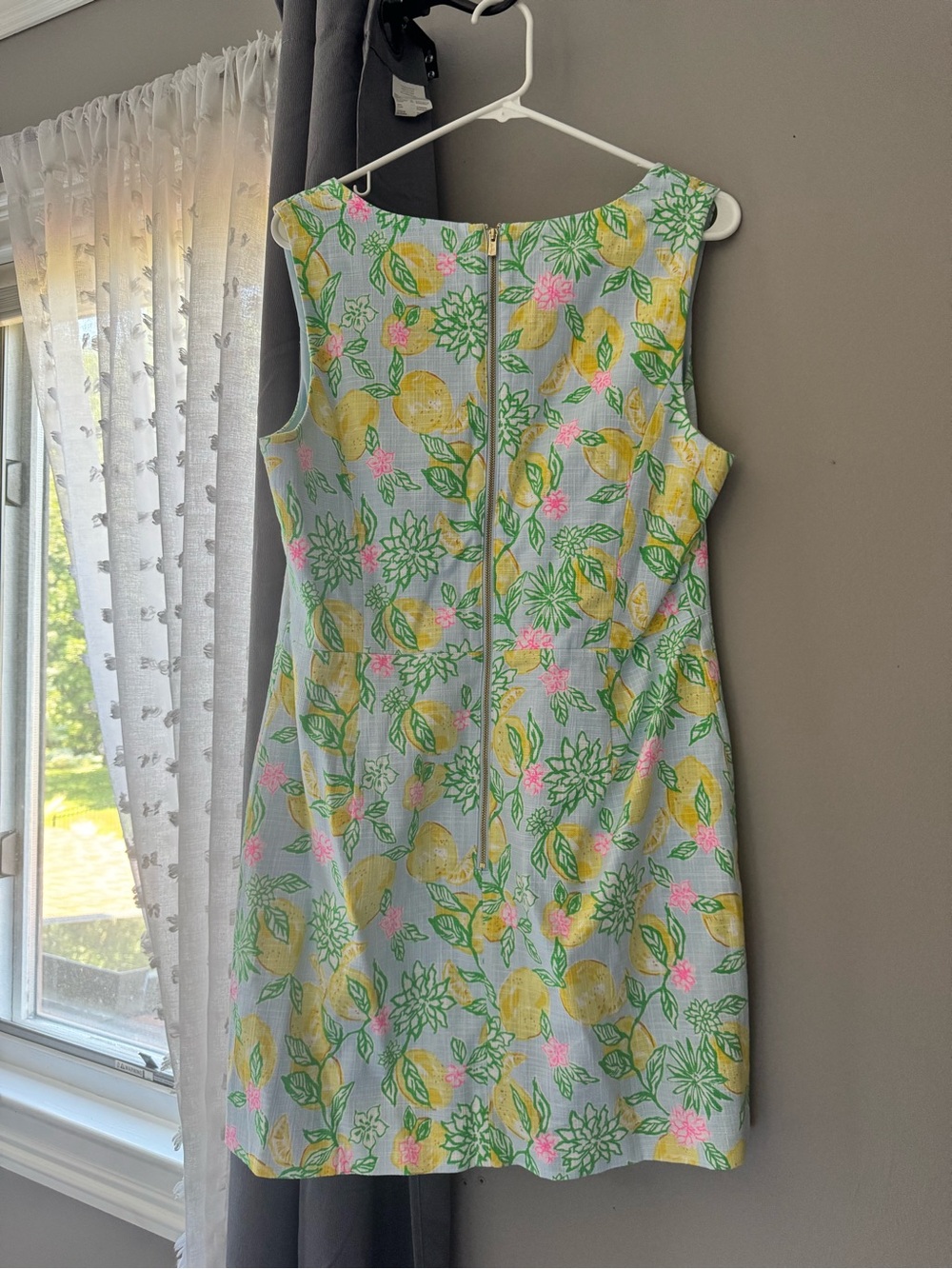 Lilly Pulitzer Light Blue Mini Dress with Yellow Lemon & Green Leaf Print